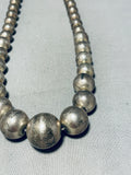 Amazing Vintage Native American Navajo Graduated Sterling Silver Ball Necklace-Nativo Arts