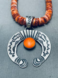 Noteworthy Vintage Native American Zuni Spiny Oyster & Turquoise Sterling Silver Necklace-Nativo Arts