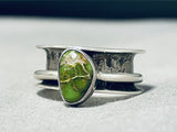Impressive Vintage Native American Navajo Damale Turquoise Sterling Silver Double Ring-Nativo Arts