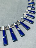 One Of The Most Intricate Ever Vintage Native American Navajo Sterling Silver Lapis Necklace-Nativo Arts