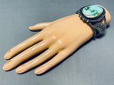Jimmie Begay!! Vintage Native American Navajo Royston Turquoise Sterling Silver Bracelet Old-Nativo Arts