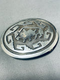 Cool Vintage Native American Navajo Rug Sterling Silver Buckle-Nativo Arts