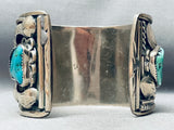 Heavy 134 Grams Vintage Navajo Turquoise Sterling Silver Bracelet Cuff Old-Nativo Arts