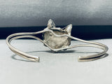 Fox Head Vintage Native American Navajo Sterling Silver Very Rare Bracelet Cuff!-Nativo Arts