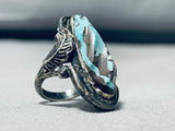 Fascinating Vintage Native American Navajo Godber Turquoise Sterling Silver Ring-Nativo Arts