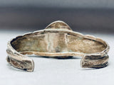 Leaf And Royston Turquoise Vintage Native American Navajo Sterling Silver Bracelet-Nativo Arts