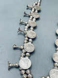 Womens Vintage Native American Navajo Coin Sterling Silver Squash Blossom Necklace-Nativo Arts
