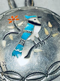 Bluejay Charley Bowie Vintage Native American Navajo Turquoise Sterling Silver Necklace-Nativo Arts