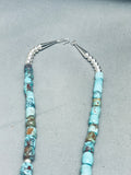 Space Bear Native American Navajo Turquoise Inlay Sterling Silver Necklace-Nativo Arts