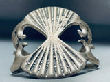 Heavy Butterfly Concho Vintage Native American Navajo Sterling Silver Thorn Bracelet-Nativo Arts