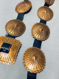 Gasp! Rare Vintage Native American Navajo Copper Hand Tooled Concho Belt-Nativo Arts