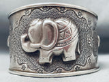 Huge Vintage Southwest Elephnt Sterling Silver Bracelet Cuff-Nativo Arts