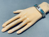 Native American Tremendous Vintage Santo Domingo Turquoise Sterling Silver Bracelet-Nativo Arts