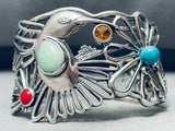 Native American One Of The Best Vintage Southwest Sterling Silver Hummingbird Bracelet-Nativo Arts
