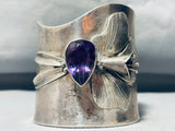 One Of The Most Unique Vintage Native American Navajo Amethyst Sterling Silver Bracelet-Nativo Arts