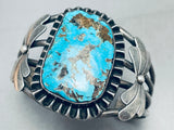 Rare Old Deposit Kingman Turquoise Vintage Native American Navajo Sterling Silver Bracelet-Nativo Arts