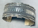 Traditional Heavy 53 Gram Vintage Native American Navajo Sterling Silver Bracelet-Nativo Arts