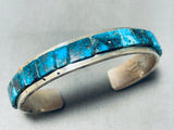 6.5 Wrist Vintage Native American Navajo Cripple Creek Turquoise Sterling Silver Bracelet-Nativo Arts
