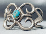 Important Vintage Native American Navajo Turquoise Sterling Silver 1950's Bracelet