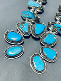 Dropdead Gorgeous Native American Navajo Turquoise Sterling Silver Squash Blossom Necklace-Nativo Arts