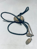 Native American Important Ihss Hallmark Vintage Howey Begay Sterling Silver Shell Bolo Tie-Nativo Arts