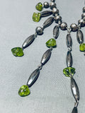 The Most Beautiful Vintage Native American Navajo Green Sterling Silver Dangle Necklace-Nativo Arts