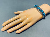 Majestic Vintage Native American Navajo Morenci Turquoise Sterling Silver Bracelet-Nativo Arts