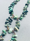One Of A Kind Double Jacla Vintage Navajo Green Turquoise Necklace Old-Nativo Arts