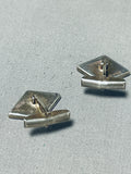 One Of The Best Vintage Native American Turquoise Sterling Silver Cufflinks-Nativo Arts