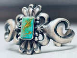 Thorn And Green Turquoise Vintage Native American Navajo Sterling Silver Bracelet-Nativo Arts