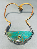 One Of The Most Unique Vintage Native American Navajo Royston Turquoise Sterling Silver Necklace-Nativo Arts