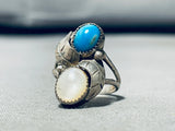 Gorgeous! Vintage Native American Navajo Turquoise Shell Sterling Silver Ring-Nativo Arts
