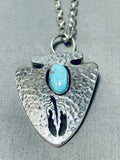 Important Vintage Native American Navajo Dry Creek Turquoise Sterling Silver Necklace-Nativo Arts