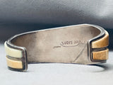 One Of The Best 6 Inch Wrist Vintage Tan Stone Inlay Sterling Silver Bracelet-Nativo Arts