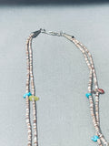 Vintage Native American Santo Domingo Heishi Turquoise Sterling Silver Necklace-Nativo Arts