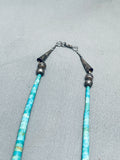 Native American Very Rare Early Vintage Santo Domingo Turquoise Heishi Sterling Silver Necklace-Nativo Arts