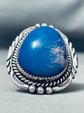 Huge Vintage Native American Navajo Lapis Sterling Silver Heavy Ring