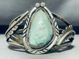 Mint Green Early Vintage Native American Navajo Turquoise Sterling Silver Bracelet-Nativo Arts