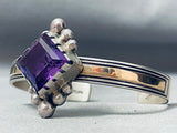 One Of The Best Vintage Native American Navajo Sterling Silver Amethyst Bracelet Necklace Set