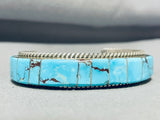 Outstanding Vintage Native American Navajo Inlay Red Mountain Turquoise Sterling Silver Bracelet-Nativo Arts
