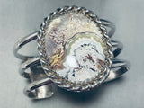 Marshmellow Agate!! Vintage Native American Navajo Sterling Silver Bracelet Old-Nativo Arts
