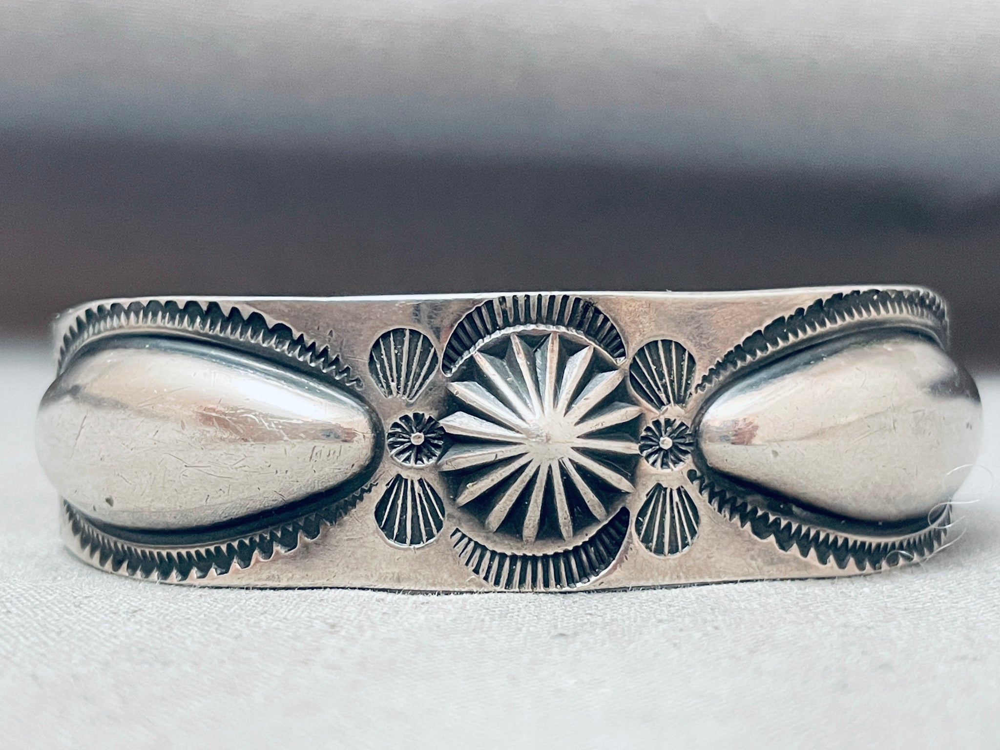 Hand Tooled Vintage Native American Navajo Early 1900's Sterling