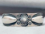 Hand Tooled Vintage Native American Navajo Early 1900's Sterling Silver Bracelet-Nativo Arts