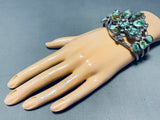 Bird Of Turquoise Vintage Native American Navajo Sterling Silver Bracelet Cuff-Nativo Arts