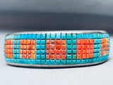 One Of The Most Intricate Ever 7 Inch Wrist Turquoise Inlay Bracelet-Nativo Arts