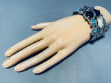 Pottery Lovevintage Sterling Silver Turquoise Lapis Bracelet Cuff-Nativo Arts