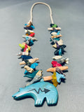Stones Of Animals Vintage Navajo Turquoise Necklace Old-Nativo Arts