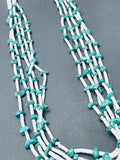 Superior Vintage Santo Domingo Turquoise Heishi Sterling Silver Necklace-Nativo Arts