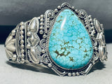 One Of The Most Detailed Vintage Native American Navajo Turquoise Sterling Silver Bracelet-Nativo Arts
