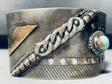 One Of The Most Unique Vintage Native American Navajo Turquoise Sterling Silver Bracelet-Nativo Arts